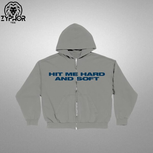 Billie Eilish Album Hit Me Hard And Soft Tour 2025 Grey Zipper Hoodie Unisex T-shirt