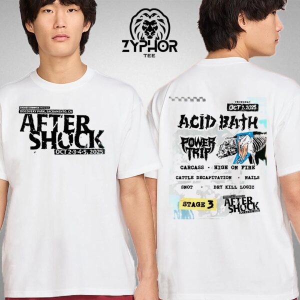 Aftershock Festival 2025 Stage 3 Lineup On Oct 2 2025 At Sacramento CA Two Sides Unisex T-shirt