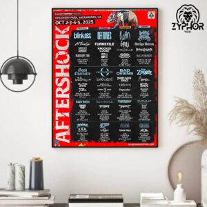 Aftershock The West Coast’s Largest Rock, Punk And Metal Festival Lineup 2025 On Discovery Park Sacramento CA Home Decor Poster Canvas