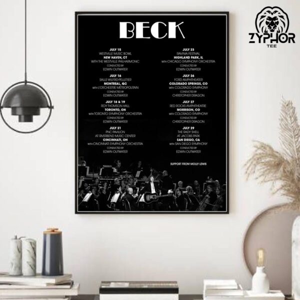 Beck Announces 2025 Orchestral Shows Tour Date In July Home Decor Poster Canvas