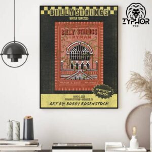 Billy Strings Winter Tour 2025 At March 2 2025 On Ryman Auditorium Nashville TN Home Decor Poster Canvas