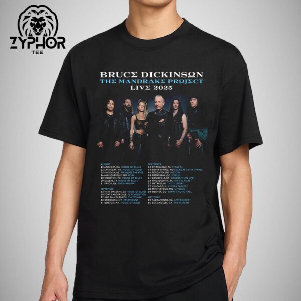 Bruce Dickinson The Mandrake Project Live North American Tour 2025 Unisex T-shirt