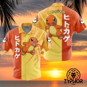 Charmander Hawaiian Shirt Charmander Fire Attack Pokemon Tropical Shirt