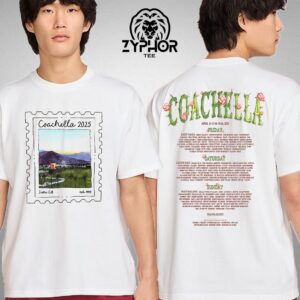 Coachella Desert Views Stamp Graphic Festival 2025 Lineup Two Sides Unisex T-shirt