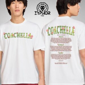 Coachella Festival 2025 Cactus Flower Lineup Graphic Two Sides Unisex T-shirt