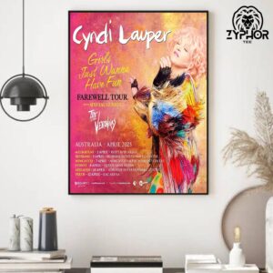 Cyndi Lauper Farewell Tour 2025 With Special Guests The Veronicas On Australia April 2025 Home Decor Poster Canvas