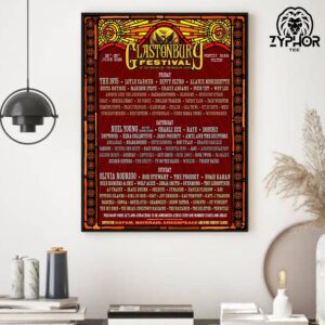 Glastonbury Festival 2025 Of Contemporary Performing Arts Lineup On June 2025 Home Decor Poster Canvas