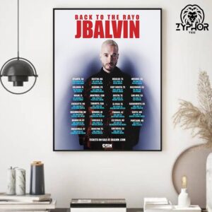 J Balvin Back To The Rayo Tour Dates North America 2025 Home Decor Poster Canvas