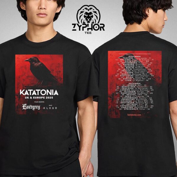 Katatonia Band Tour The UK And Europe 2025 With Special Guests Evergrey And KLOGR Two Sides Unisex T-shirt