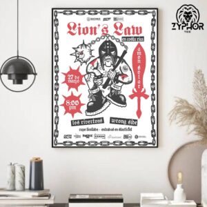 Lion’s Law For The First Time In Costa Rica With Los Rivertons And Wrong Side On March 27 Home Decor Poster Canvas