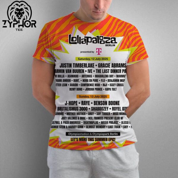 Lollapalooza Berlin Presented By Telekom Music Show On July 12th And July 13th 2025 Artwork For Fan All Over Print Shirt