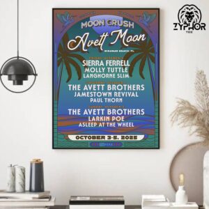 Moon Crush Avett Moon Music Vacation In Miramar Beach FL Curated By The Avett Brothers Home Decor Poster Canvas