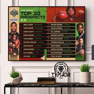 NFL Draft 2025 Presented By Bud Light Top 20 Prospects 3.0 Home Decor Poster Canvas