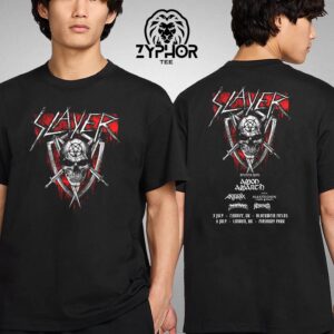 Slayer Band Return The UK Tour Date 2025 With Special Guests Amon Amarch Anthrax Mastodon Neckbreakkerdeath Unisex T-shirt