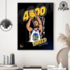 Stephen Curry 4000 Career Regular Season Threes Artwork For Fan Home Decor Poster Canvas