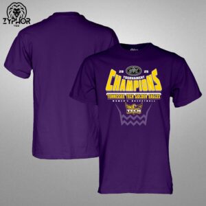 Tennessee Tech Golden Eagles 2025 OVC Women’s Basketball Conference Tournament Champions Unisex T-shirt