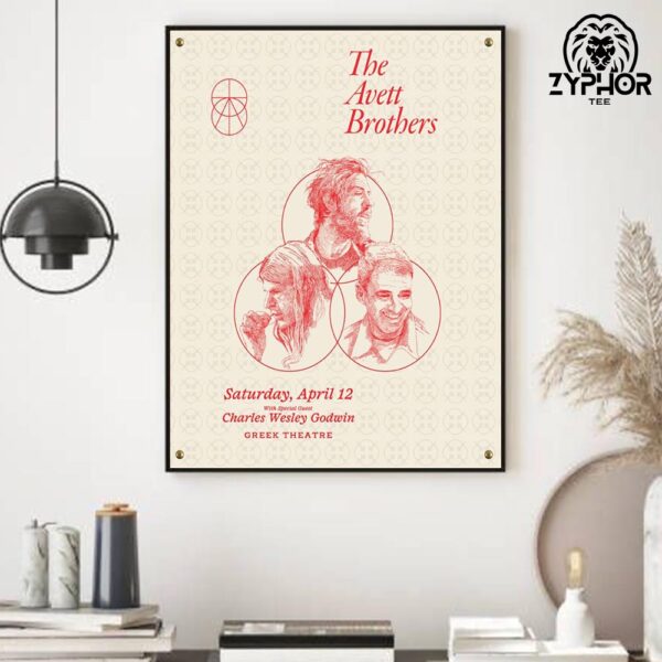 The Avett Brothers With Special Guest Charles Wesley Godwin In The Greek Theatre Griffith Park Los Angeles On Saturday April 12 2025 Home Decor Poster Canvas