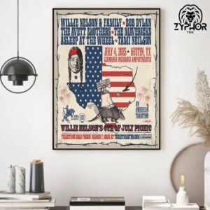 Willie Nelson And Family With Special Guests 4th of July Picnic Returns To Austin TX Home Decor Poster Canvas